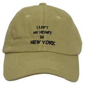 Khaki - Left My Heart in New York Men Women Adjustable Hat Baseball Cap